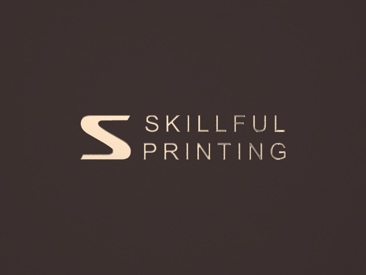 Our logo stamped in champagne foil 9102-1 on Coffee Bean board