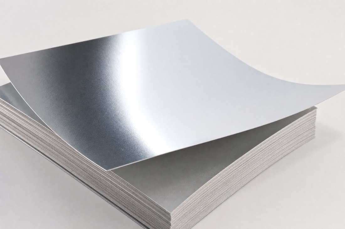 Transferred metallized paper board