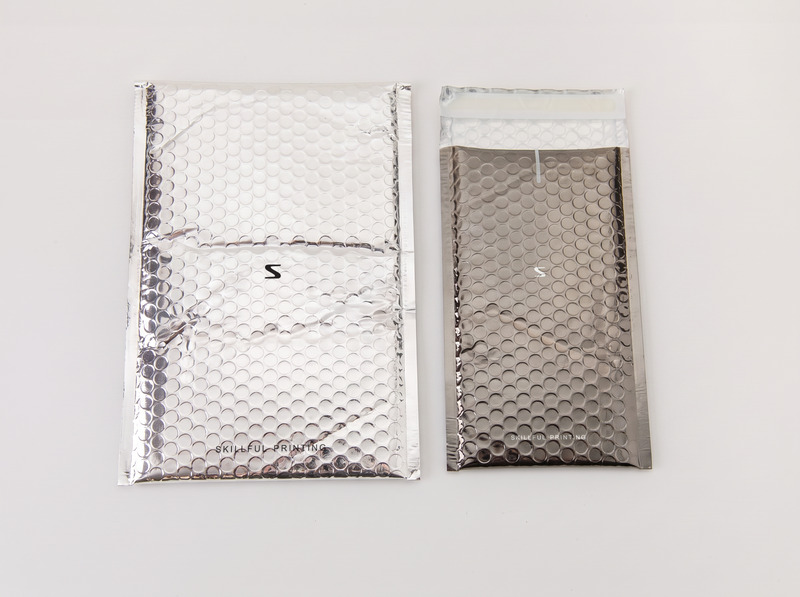 Metallic Padded Mailer: Silver and gunmetal
